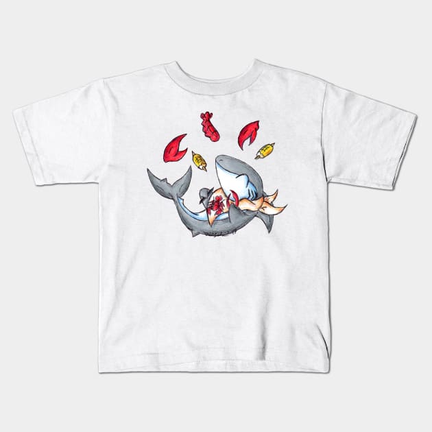 Lobstah Dinnah Kids T-Shirt by KristenOKeefeArt